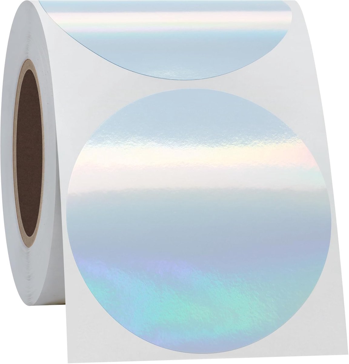 Direct Thermische Etiketten, 300 stuks Zelfklevende Barcode Thermische Stickers, Rond Holografisch Label voor Thermische Etiketprinter (51 mm)