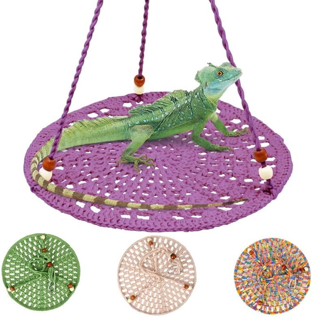 reptielen, hangmat, schommel, hangend bed voor baard, draak, hagedis, slang, gekko kameleon, papegaai, hamster, kleine huisdieren (paars)