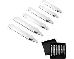 6 Stuks, Kraag Stokken, Kraag Blijft, Metalen Shirt Kraag Overhemd Kraag Eetstokjes,Shirt Kraag Hoekstuk,Zilveren Shirt Kraag Houder,Kraag Eetstokjes Set,3 Maten, Voor De Meeste Pak Overhemden, Mannen Cadeau