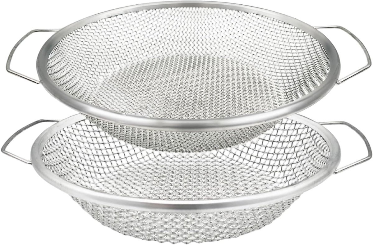 Grond Zeef - Tuin Zeef - Tuinieren Compost - Dubbele Maas - 2 Stuks 30cm - Zilver