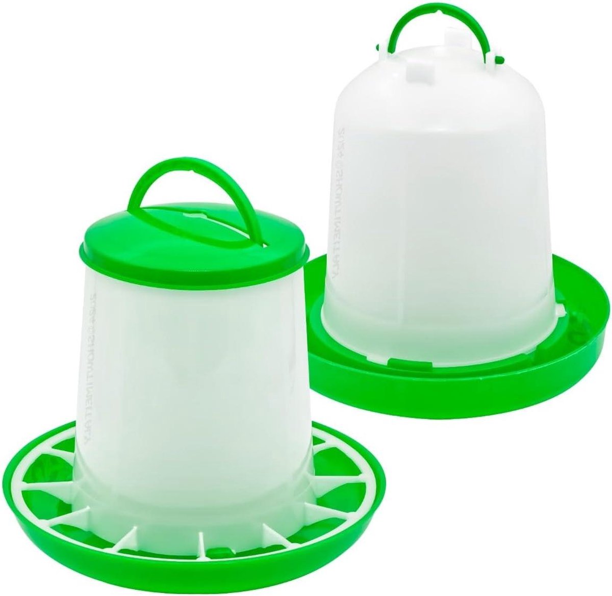 Voederdispenser Drinkbak Set - Voerbak Waterbak - Pluimvee Voeren - Automatische Watertoevoer - 3 kg 3 Liter - Groen
