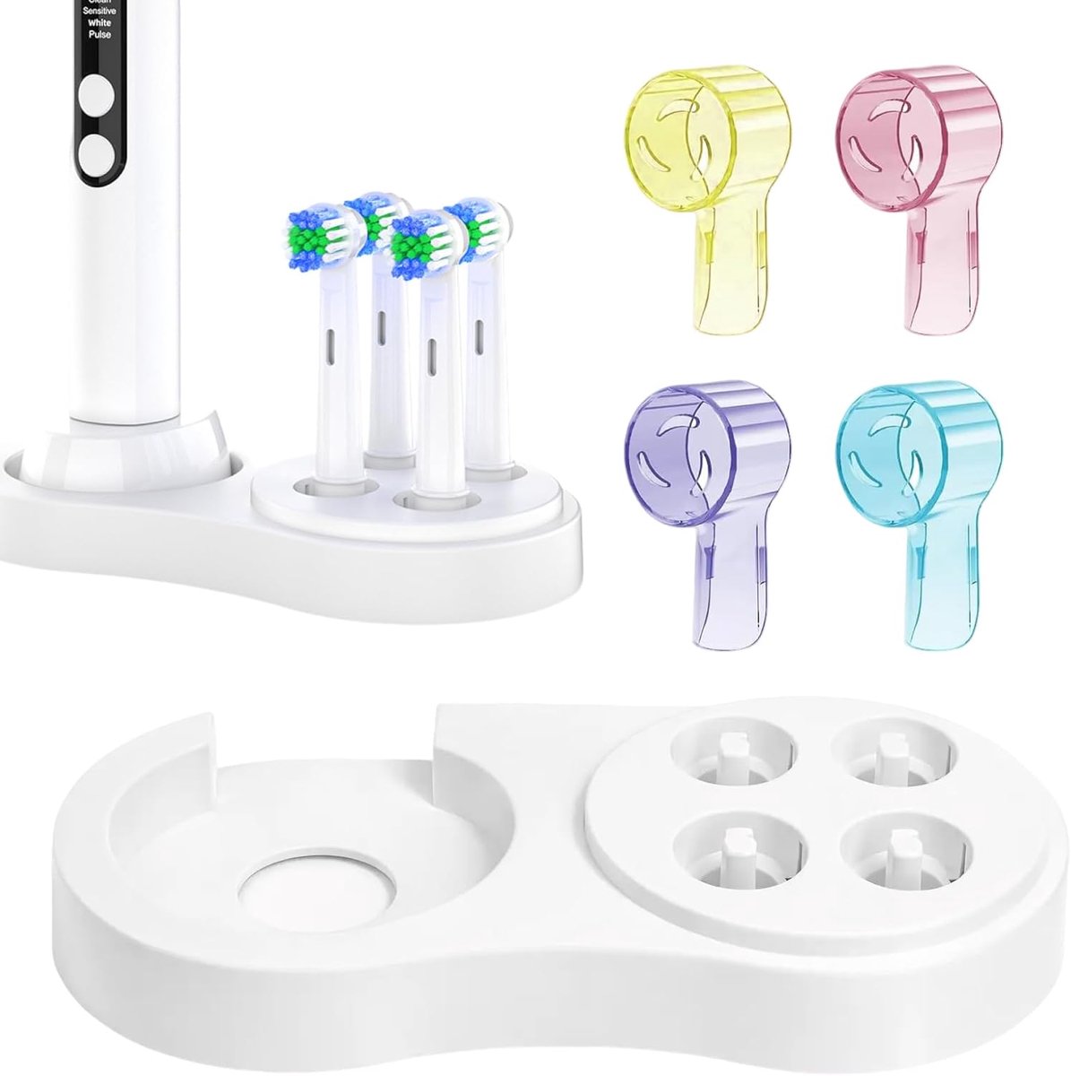 Tandenborstelhouder Voor Elektrische Oral B & iO Serie, Met Hygiënische Bescherming En Reservekoppen, Compatibel Met Veelkleurige Borstelkoppen Voor In De Badkamer