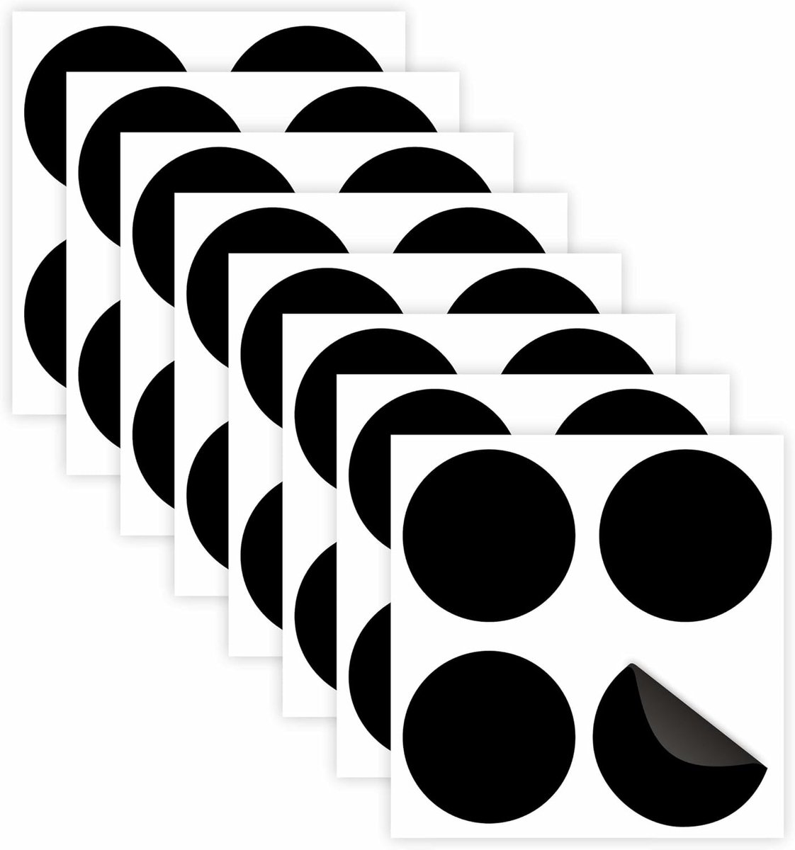 Verpakking met 32 anti-botsingsstickers voor glas, vinyl, cirkelvormige raamstickers, voorkomt stoten door mensen en vogels, anti-schok stickers voor transparante glazen (5,5 cm, zwart)