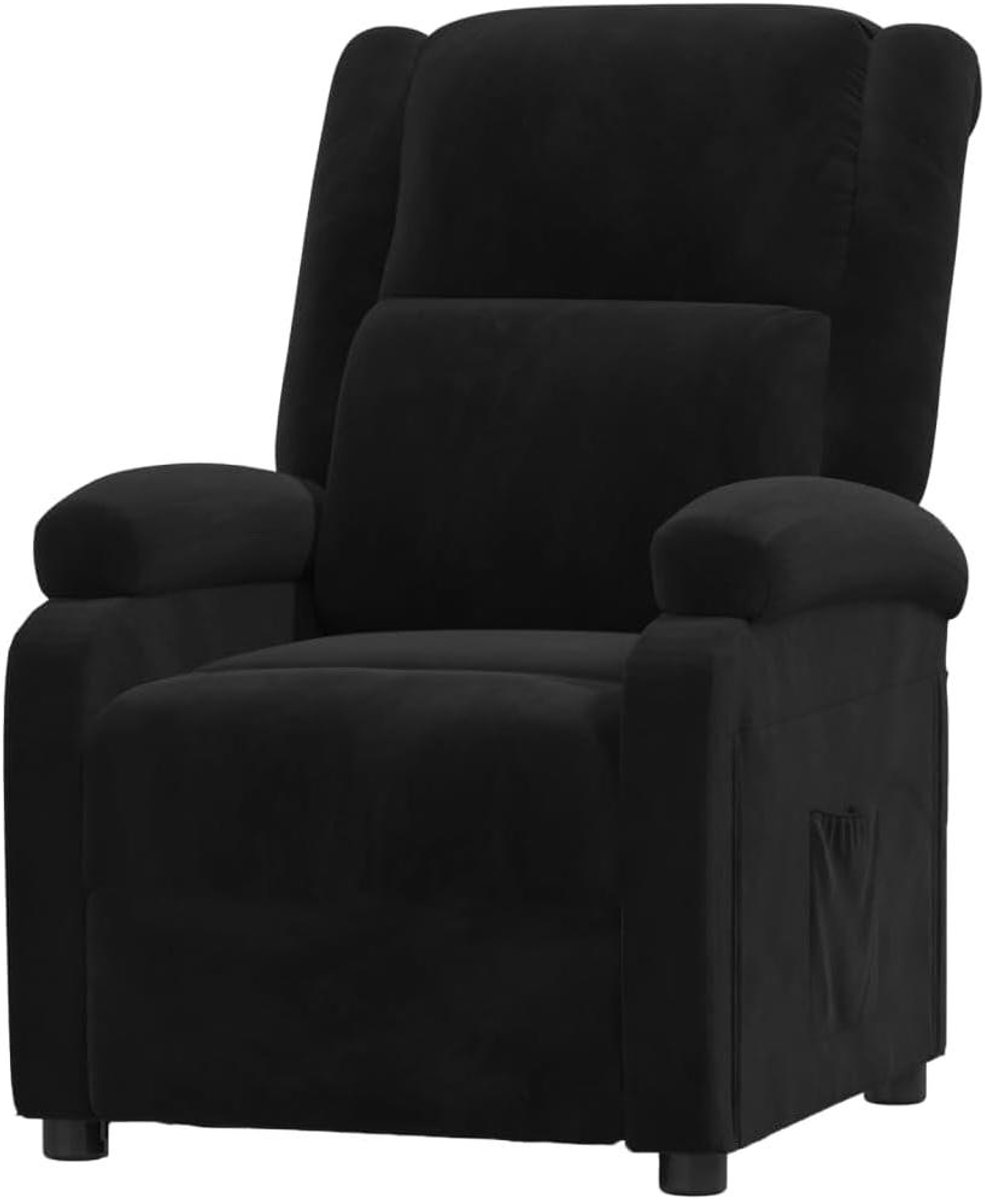 Relaxstoel - Leunstoel tv-stoel - Ontspannen zitten - Handmatige ligfunctie 3 standen - 70 x 93 x 98 cm - Zwart