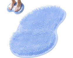 Voetscrubmat - Voetmassagemat - Rugreinigingsmat - Douchemat - Antislip voetmat - Voetmat met zuignappen - Wandvoetmat - Exfoliërende douchemat - 20 cm x 28 cm - Blauw - Een must-have voor luie mensen