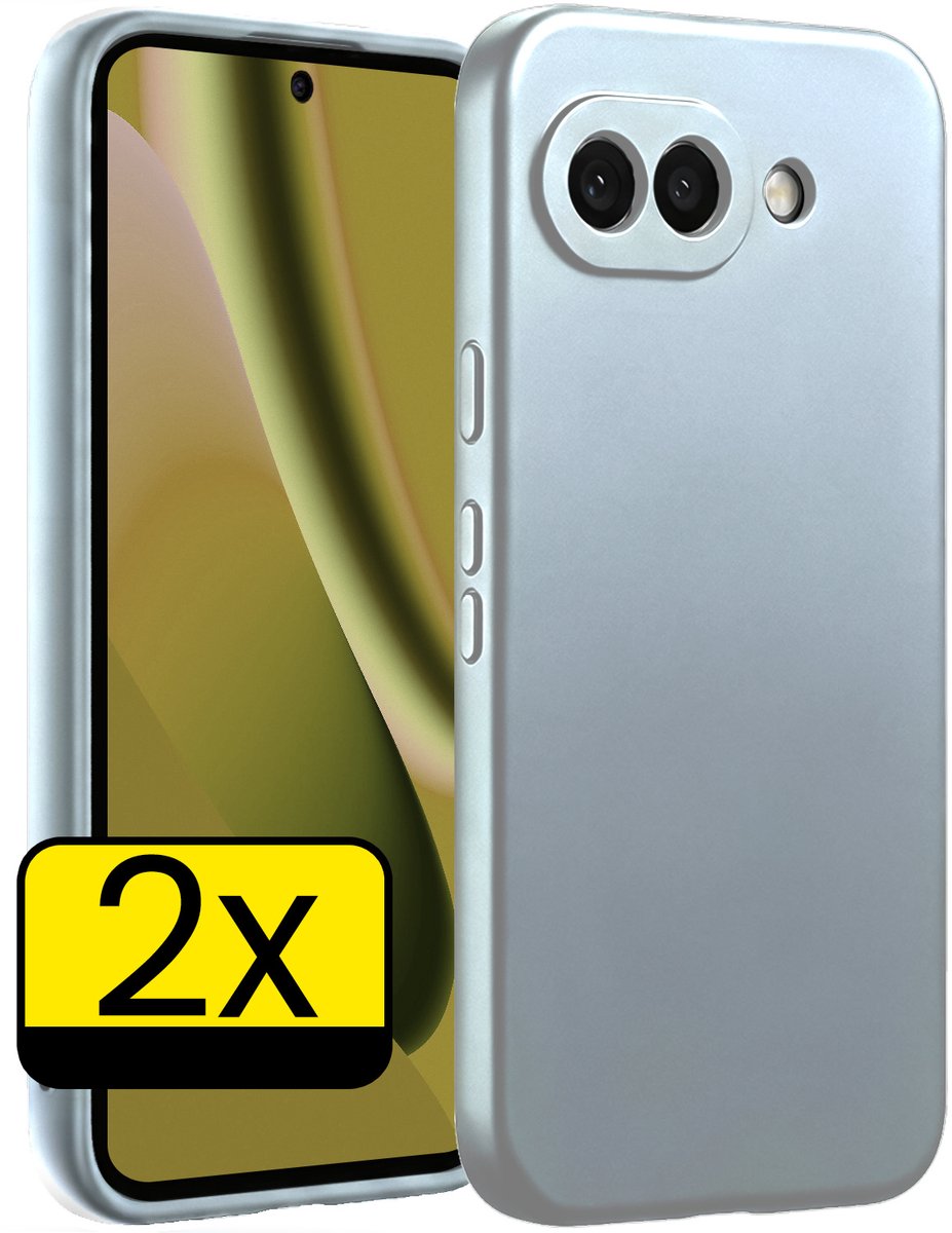 Hoesje - 2 Stuks - Geschikt voor Google Pixel 10a - Sterk & Shockproof - Case Siliconen - Back Cover - Telefoon Hoes - Telefoonhoesjes - Lichtblauw