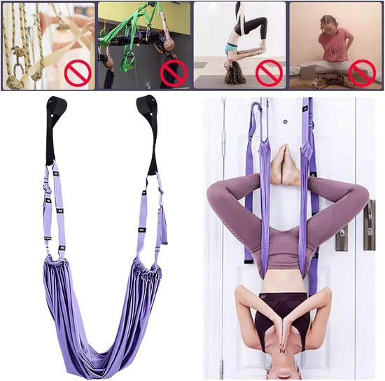 SnelShoppen - Aerial Yoga Towel - Yogatuch voor Aerial Yoga, Yoga Strap, Stretch Band voor Rekken, Aerial Yoga Hammock, Geschikt voor Pilates en Balle van Snelshoppen — afbeelding 3