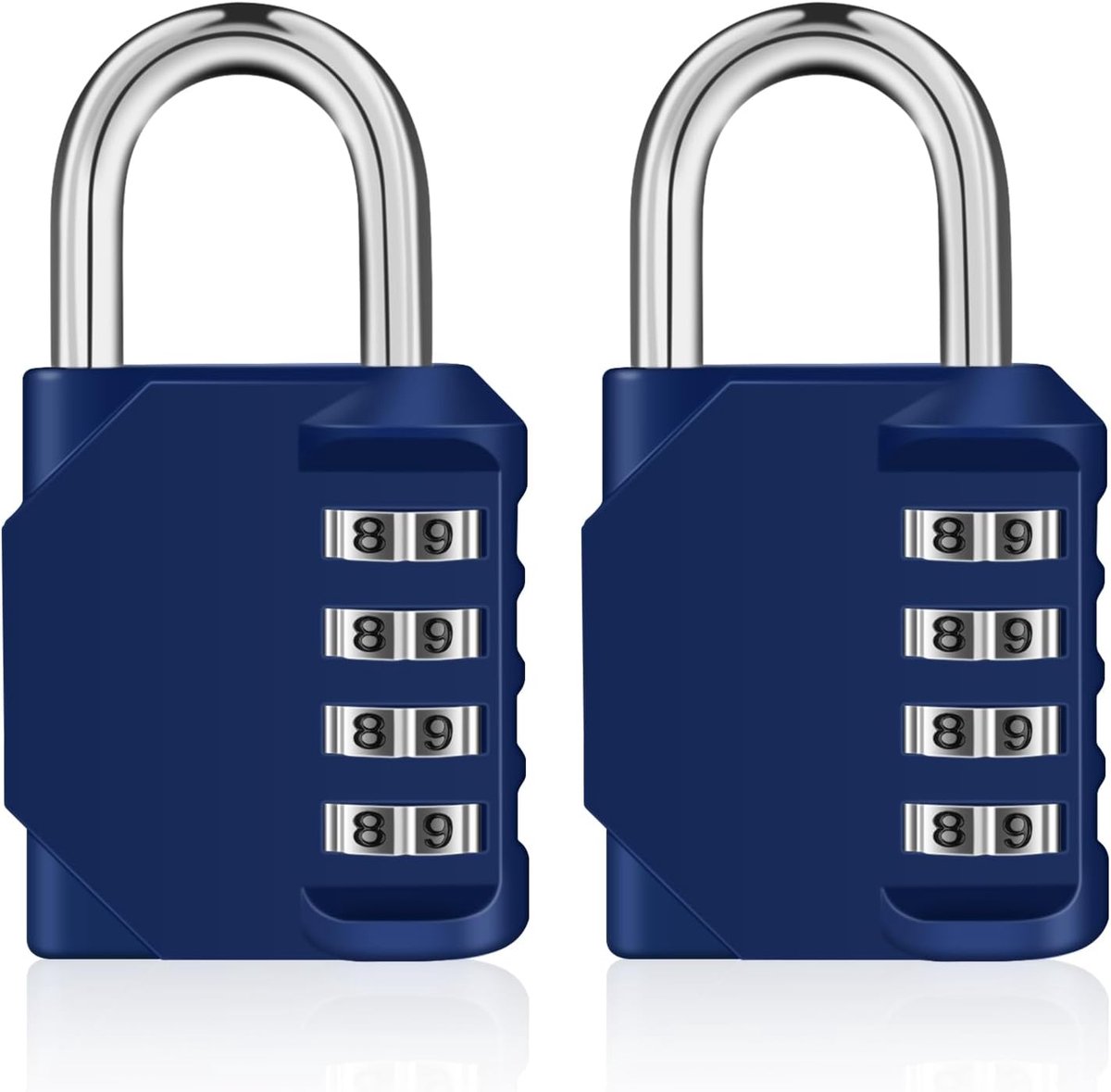 Combinatieslot, Cijferhangslot voor de sportschool (2 stuks, blauw) | Cijferslot met 4-cijfercode, kastslot, hangslot, cijfers, weerbestendig, geschikt voor tuinhekken, Deuren, garages