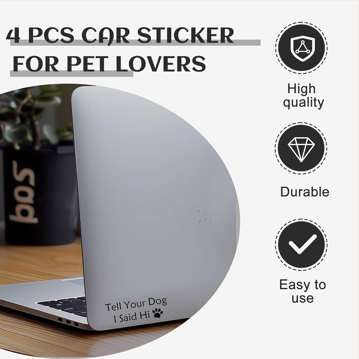 Sticker, Auto Sticker Met Aangepaste Tekst & Hond Design, Autosticker Voor Auto Decoratie Gepersonaliseerde Sticker