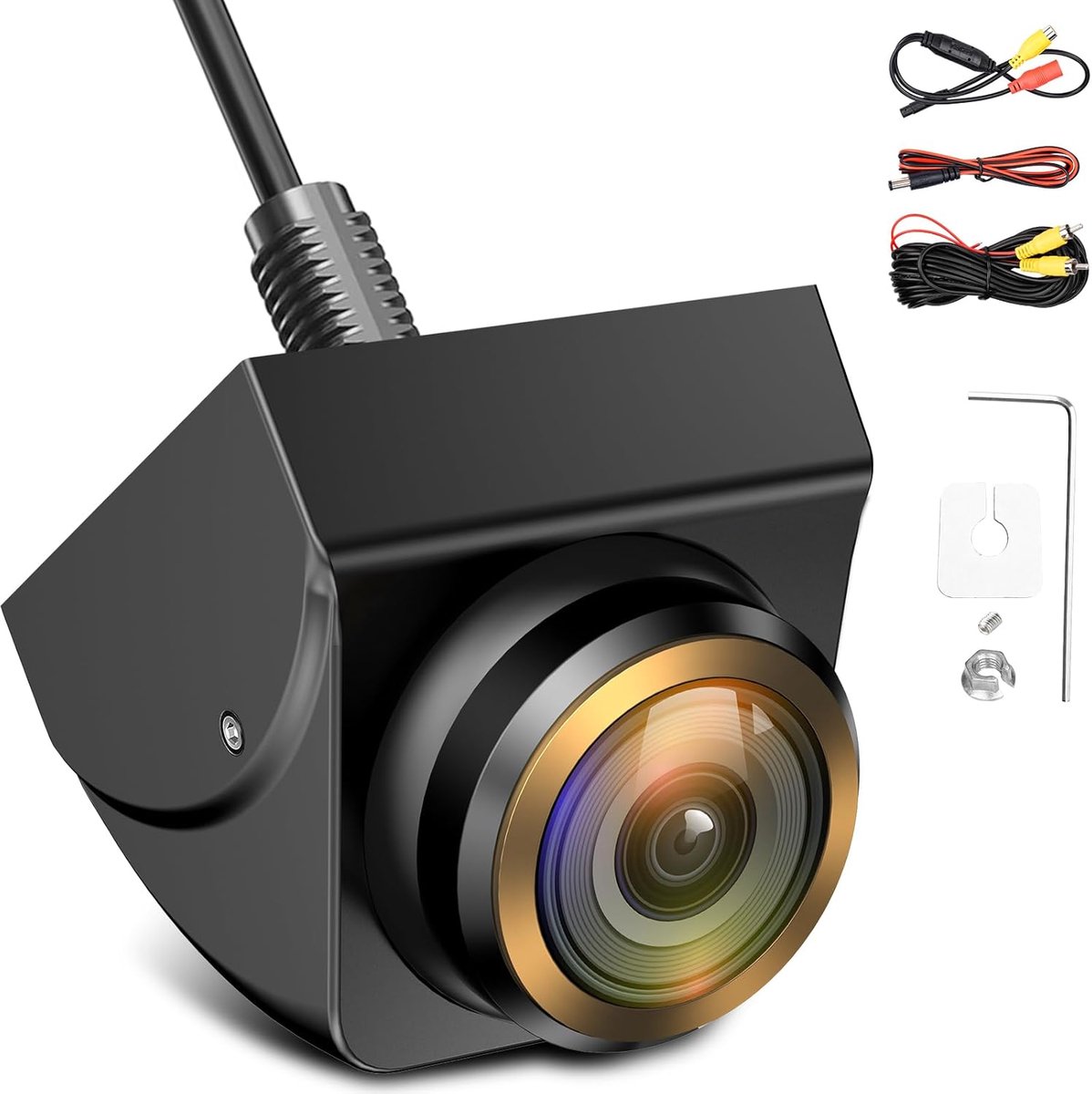 Achteruitkijkcamera, AHD/CVBS 720P Achteruitkijkcamera Auto, 360° Verstelbare Universele Achteruitkijkcamera, Mini Verstelbare Fisheye Lens, 170° Groothoek voor Vrachtwagen, Auto, SUV, Aanhangwagen