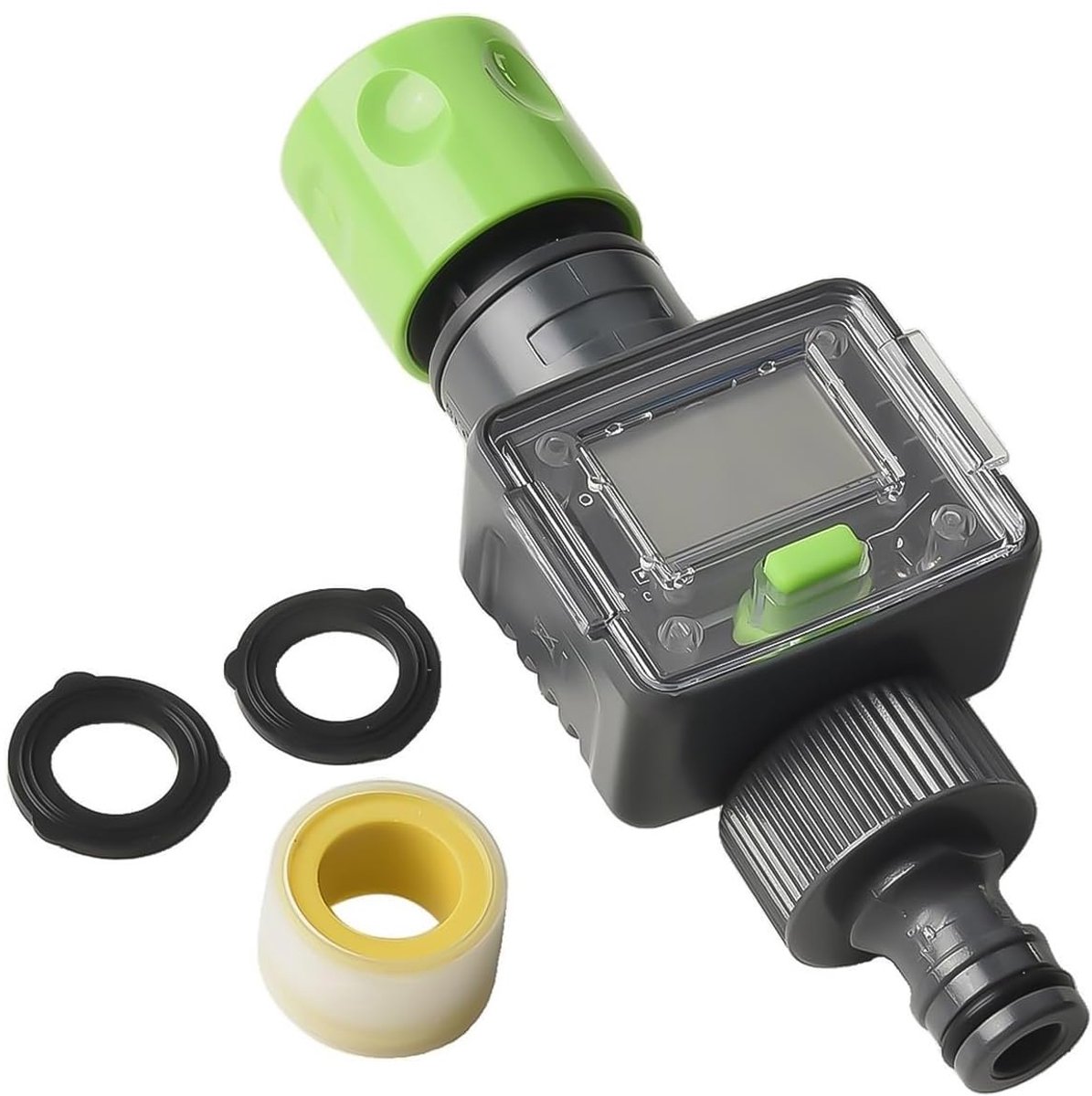 SnelShoppen - Digitale Waterstroommeter voor Tuinslang 3/4 Inch - Duidelijk Display - Ideaal voor Tuinieren, Autowassen en Leidingen