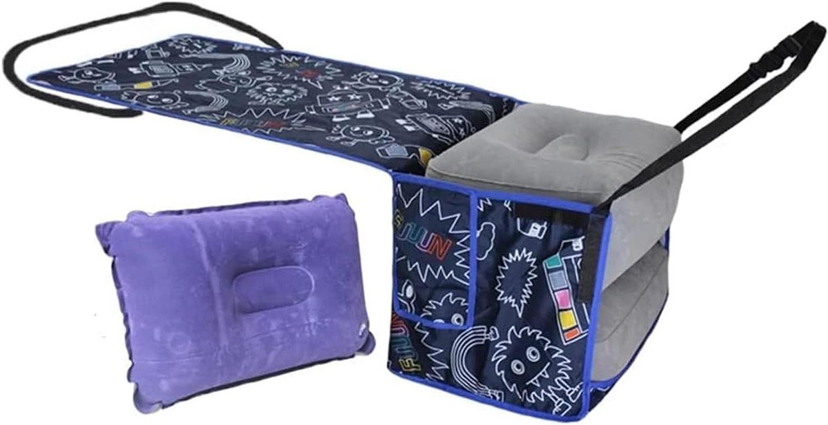 Vliegtuig Bed - Reis Hangmat - Kinderen Slapen - Snelle Installatie - Compact Formaat - Grijs