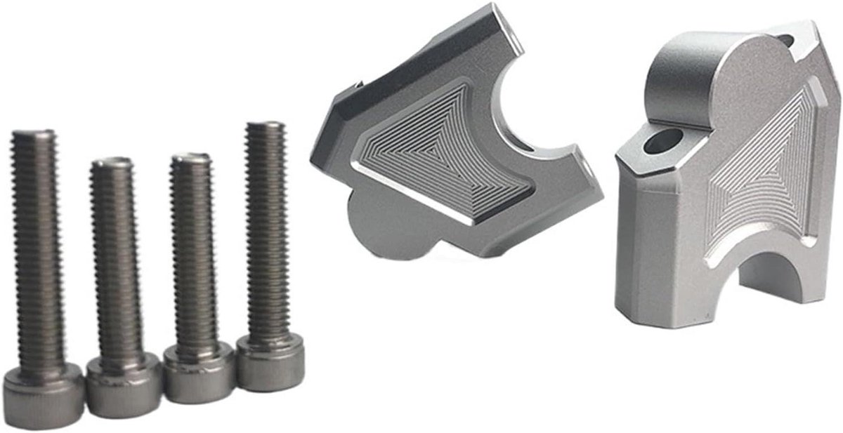 Stuurverhoger Motorfiets - Stuurklem Hoger - Comfortabeler Rijden - CNC Gefreesd Aluminium - Voor CRF1000L - Zilver