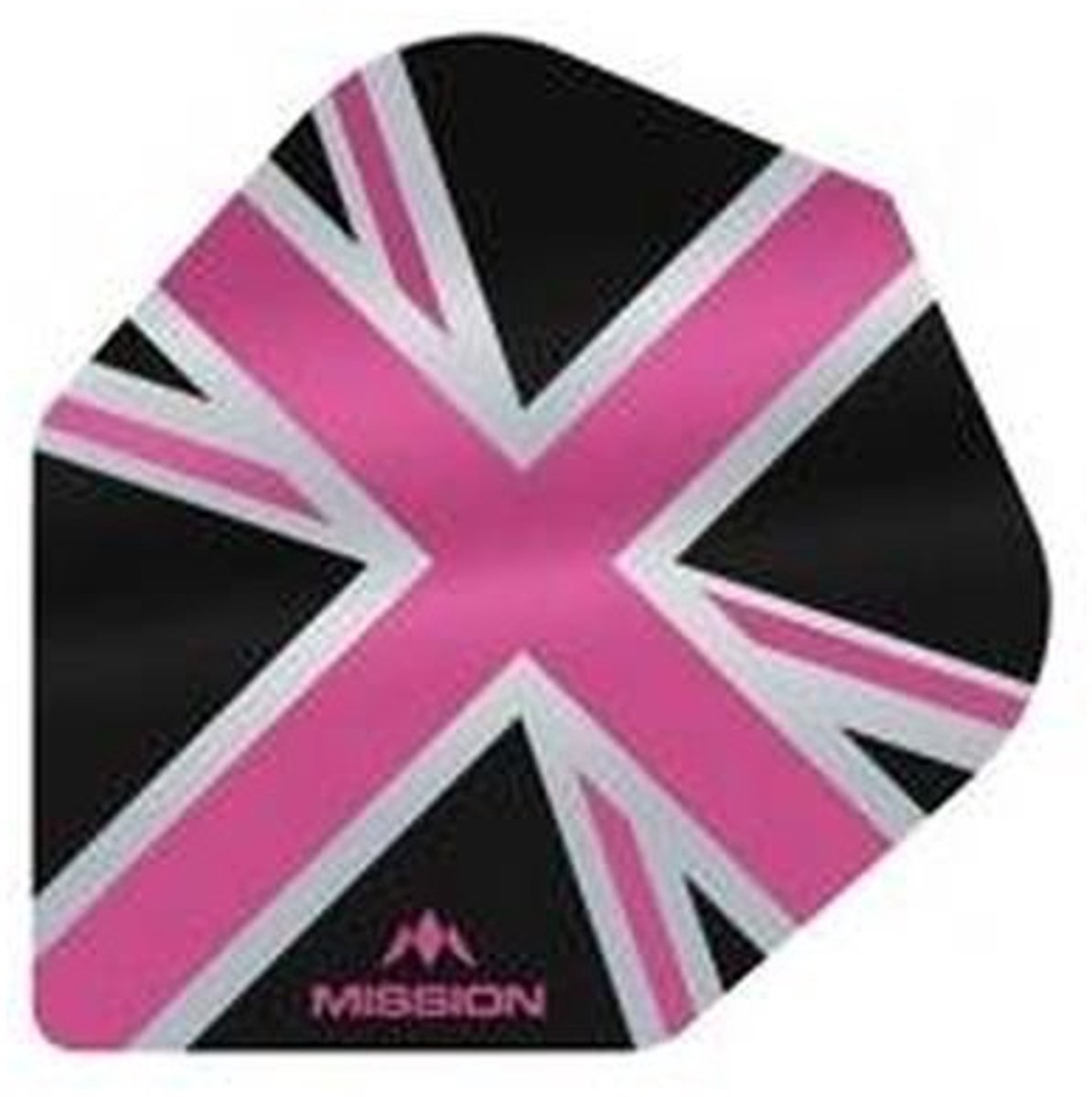 Mission Alliance Union Jack No.6 Dart Flights - 100 micron - Zwart/Roze