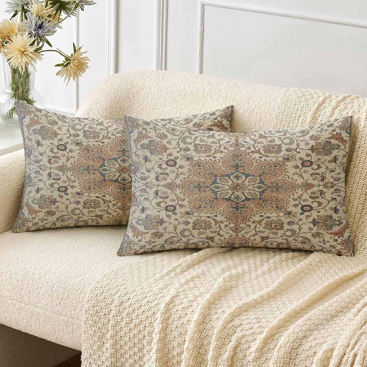 Kussenslopen set van 2 - Boho 50 x 30 cm - Waterdicht - Perfect voor buitengebruik - ShopVlot