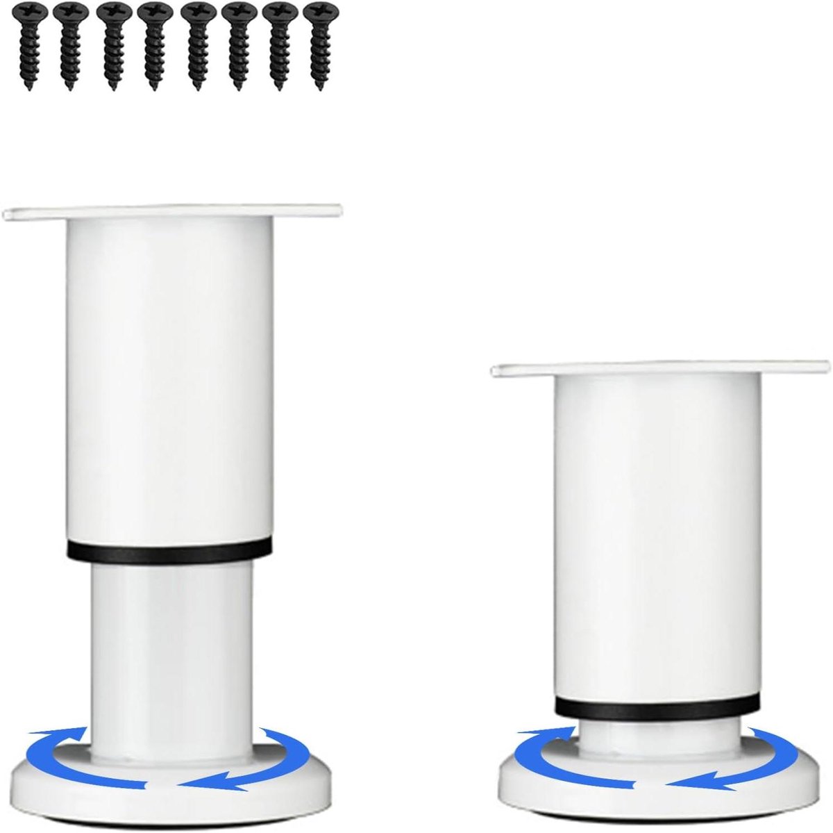 Meubelpoten Set - Verstelbare Steunpoten - Meubels Verhogen - Hoogte Verstelbaar - 8-42 cm - Wit