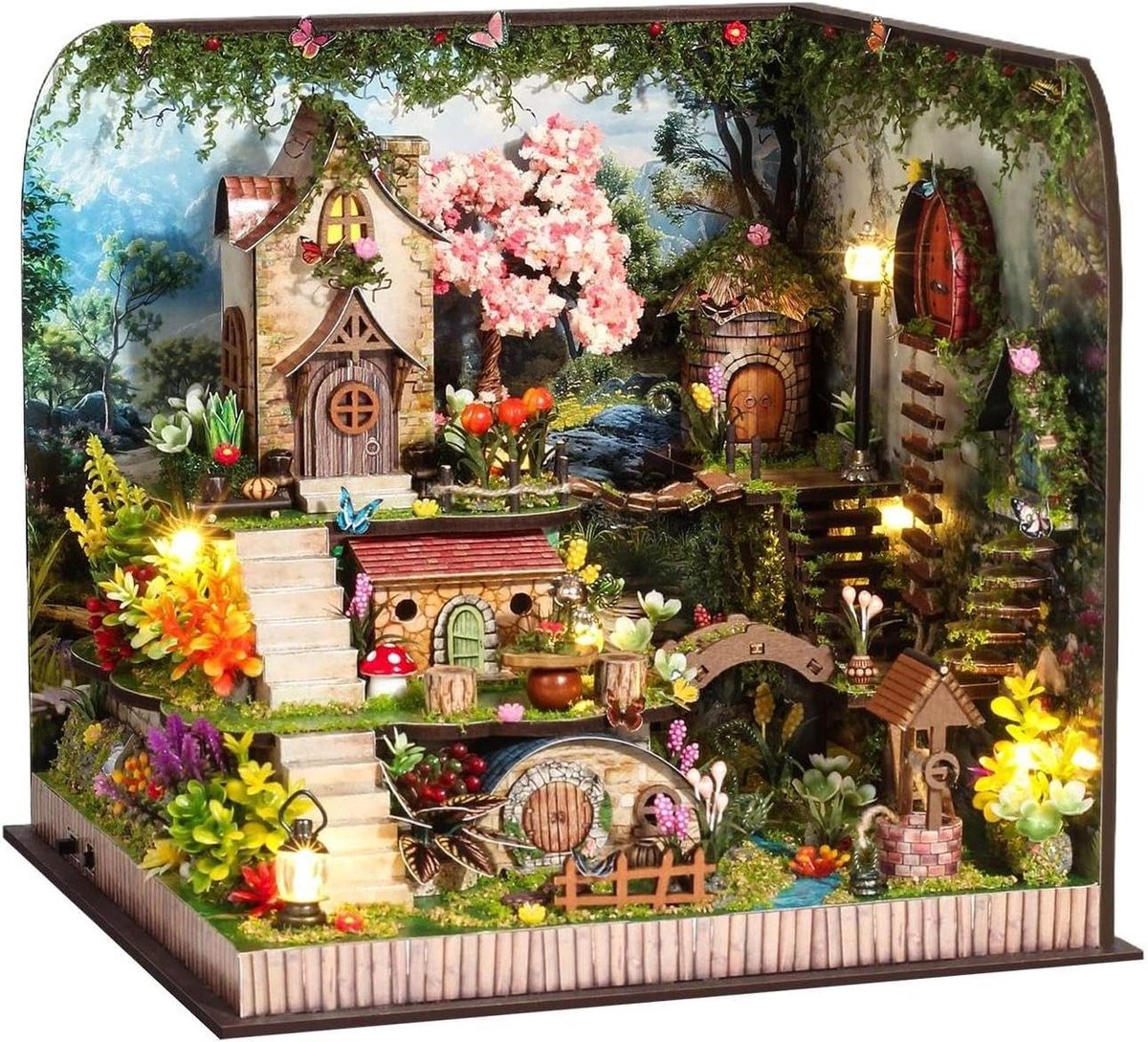 Miniatuur Diorama Kit - Boekenplank Decoratie - Hobby Bouwen - Handgemaakt Houten Model - 332 x 259 x 73 cm