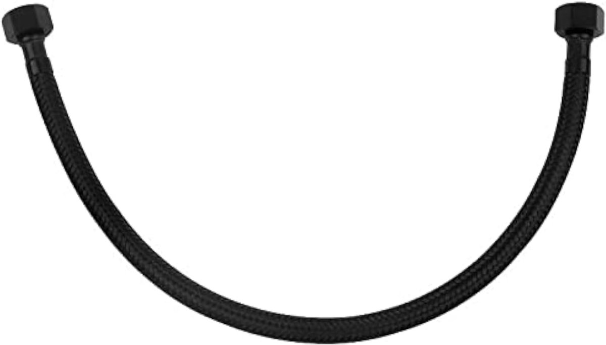 40 cm 3/8" x 3/8" inch BSP zwart nylon gevlochten flexibele slang voor spoelen