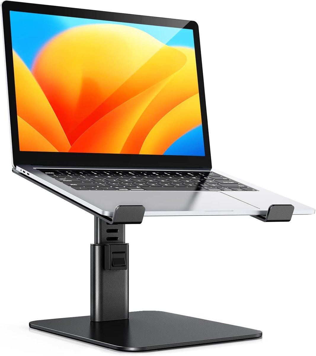 Laptopstandaard voor Bureau, 8 Verstelbare Hoogtes Aluminium Laptopverhoger, Ergonomische Computerstandaard Laptop Stand Compatibel met MacBook, Air, Pro en Meer 10"-16" Notebooks - Zwart