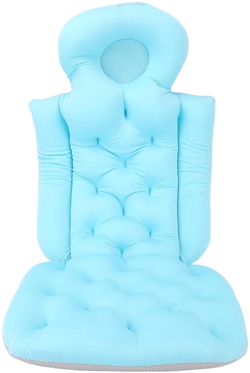 Badkussen Volledig Lichaam - Badkussen Neksteun - Ontspannen in Bad - Ergonomisch Ontwerp - 86x37cm - Lichtblauw