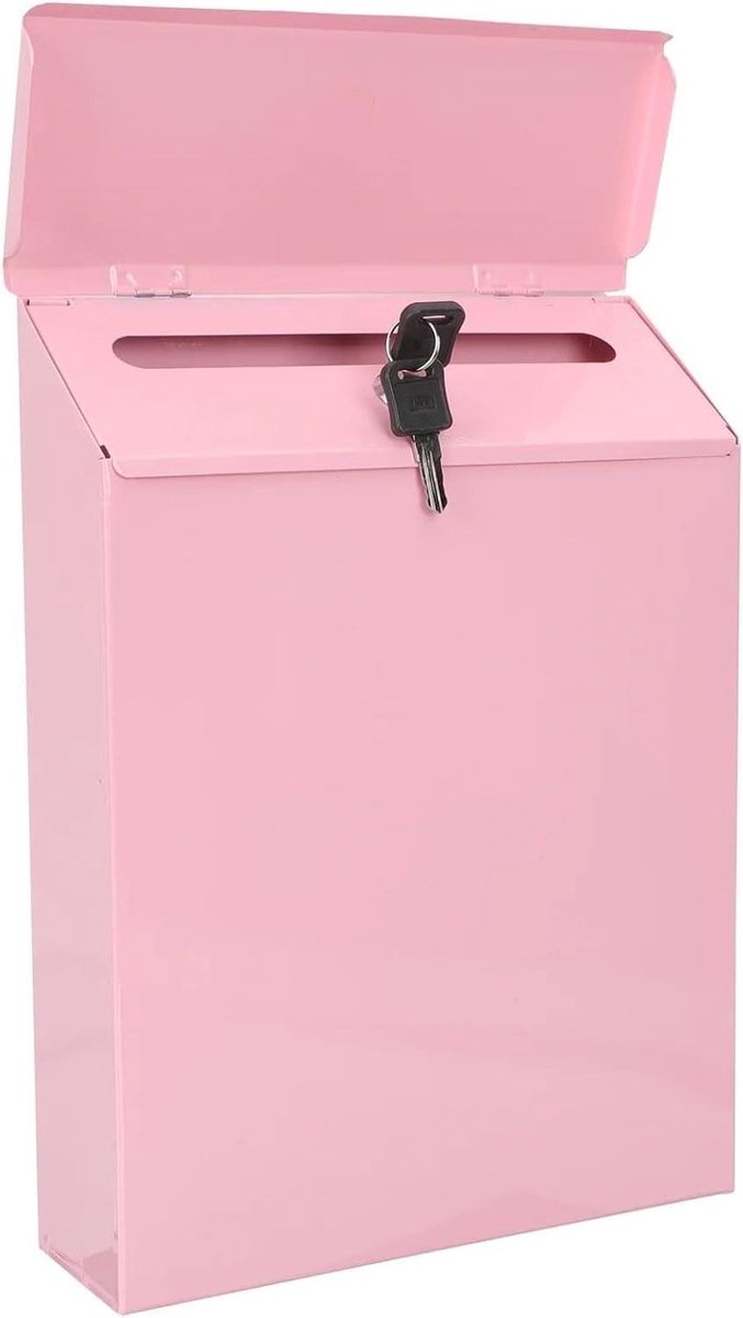 Afsluitbare Brievenbus - Buitenmuur Postbak - Post Ontvangen - Stevig Aluminiumlegering - 22x7x30cm - Roze