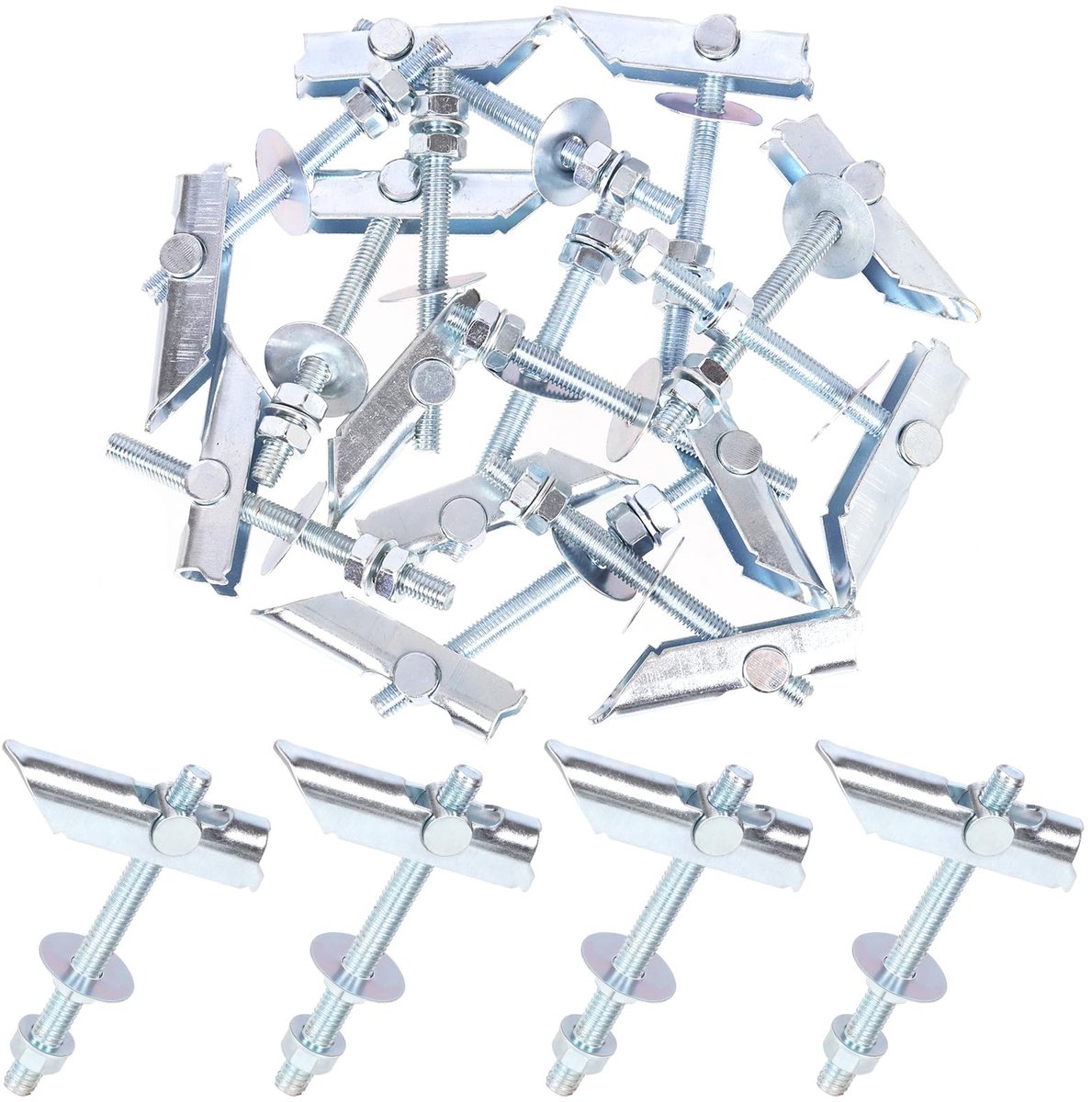 12 stuks M8 x 100 mm Heavy Duty tuimelpluggen voor gipsplaat, zwaar belastbare vouwpluggen, kantelbare pluggen voor gordijnbord, betonsteen, plafond (M6 x 100 mm)