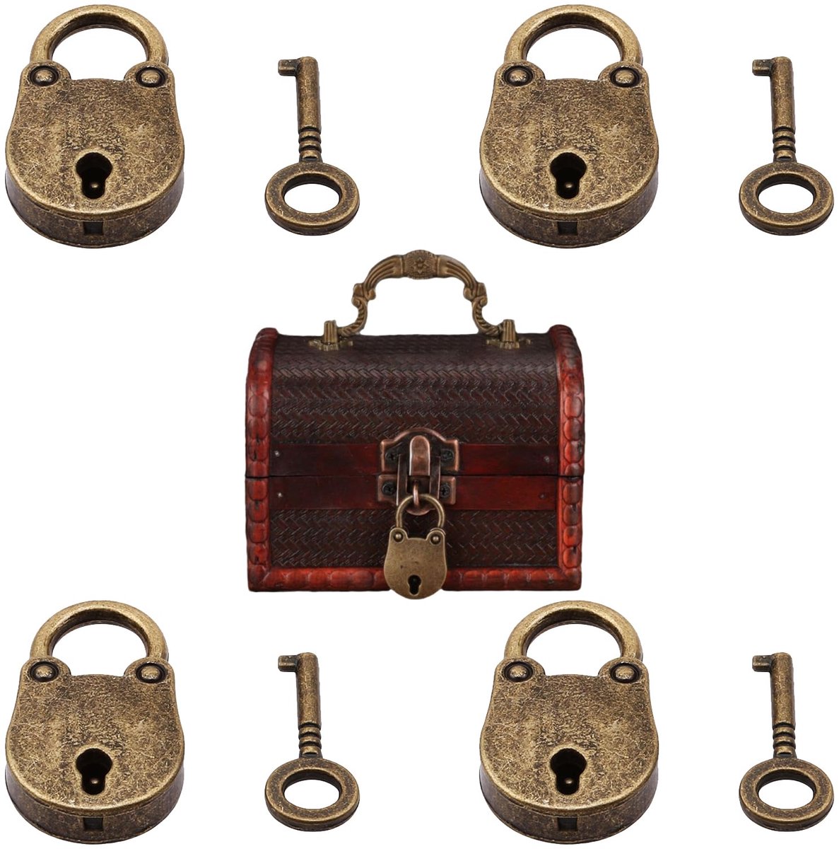 Hangsloten, Vintage Stijl Mini Hangsloten Lock, Vintage Stijl Beer Vorm Metalen Hangslot Mini Slot Antiek Hangslot Kleine Sloten met Sleutel voor Schatkist Sieraden Doos