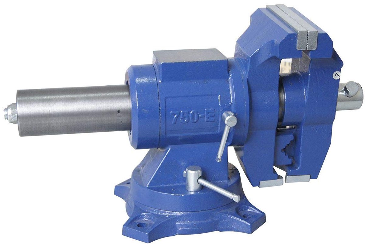 402365 Werkbankschroef, 125 mm, robuust, multifunctioneel, 360 graden draaibare basis, tafelklem voor monteurs en ingenieurs