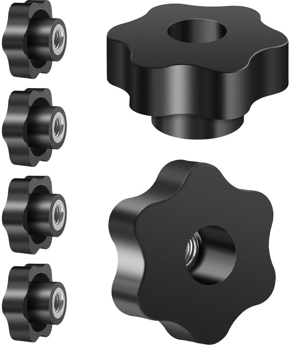 M12 6 stuks, vleugelmoer buitendiameter 50mm, kruiksleutel binnendraad verzinkt ijzer, stervormige handgreep voor machines en installaties, fitnessapparatuur, werktuigmachines