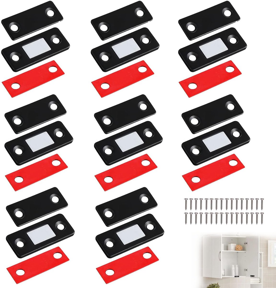 kastdeur, 8 stuks, ultradunne deurmagneet, magneetsluiter, magneten, magnetische deursluiter voor balkondeur, laden, meubels, kastdeur