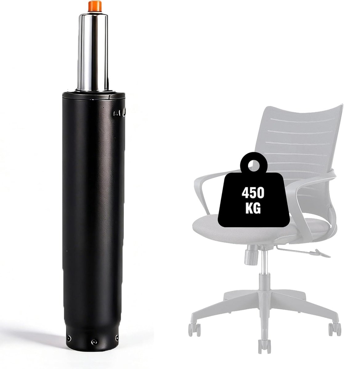 gasveer, kantoorstoel, 1.000 pond (450 kg), kantoorstoel, gasveer 300 mm – 450 mm hoogteverstelbare gasveer voor draaistoelen, kantoorstoelen, managerstoel, spelstoel (zwart)