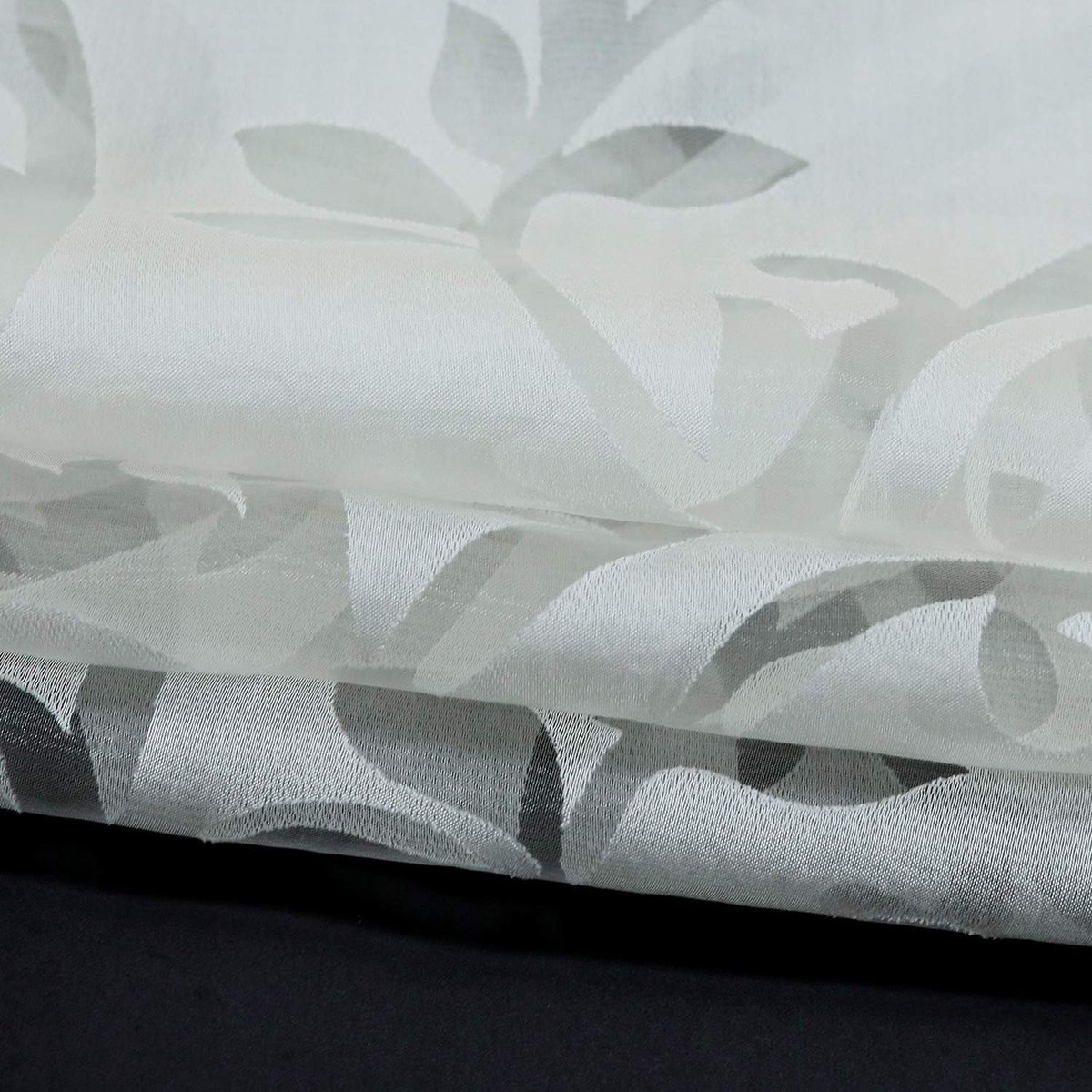 Voile oogjesrolgordijn modern vouwgordijn zonder boren Jesscia 100x130 wit | Transparant, bloemen uitbrandende kwaliteit, met haakophanging, 1 stuk, raamgordijn, met haken, raamrolgordijn binnen