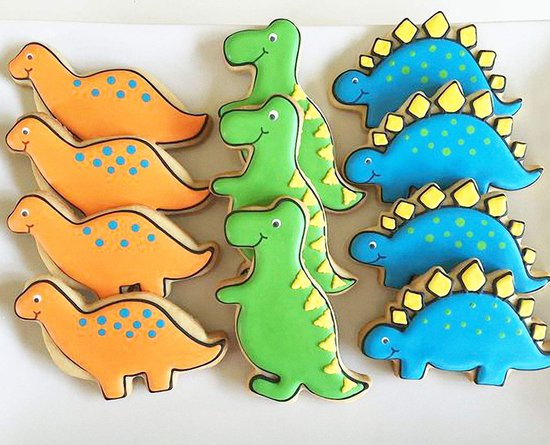 Cookie Cutters, 11 stuks Dino Cookie Cutters groot, dinosaurus-uitsteekvorm van roestvrij staal, DIY fondant koekjesuitstekers voor kinderen verjaardag dino-party decoratie — afbeelding 4