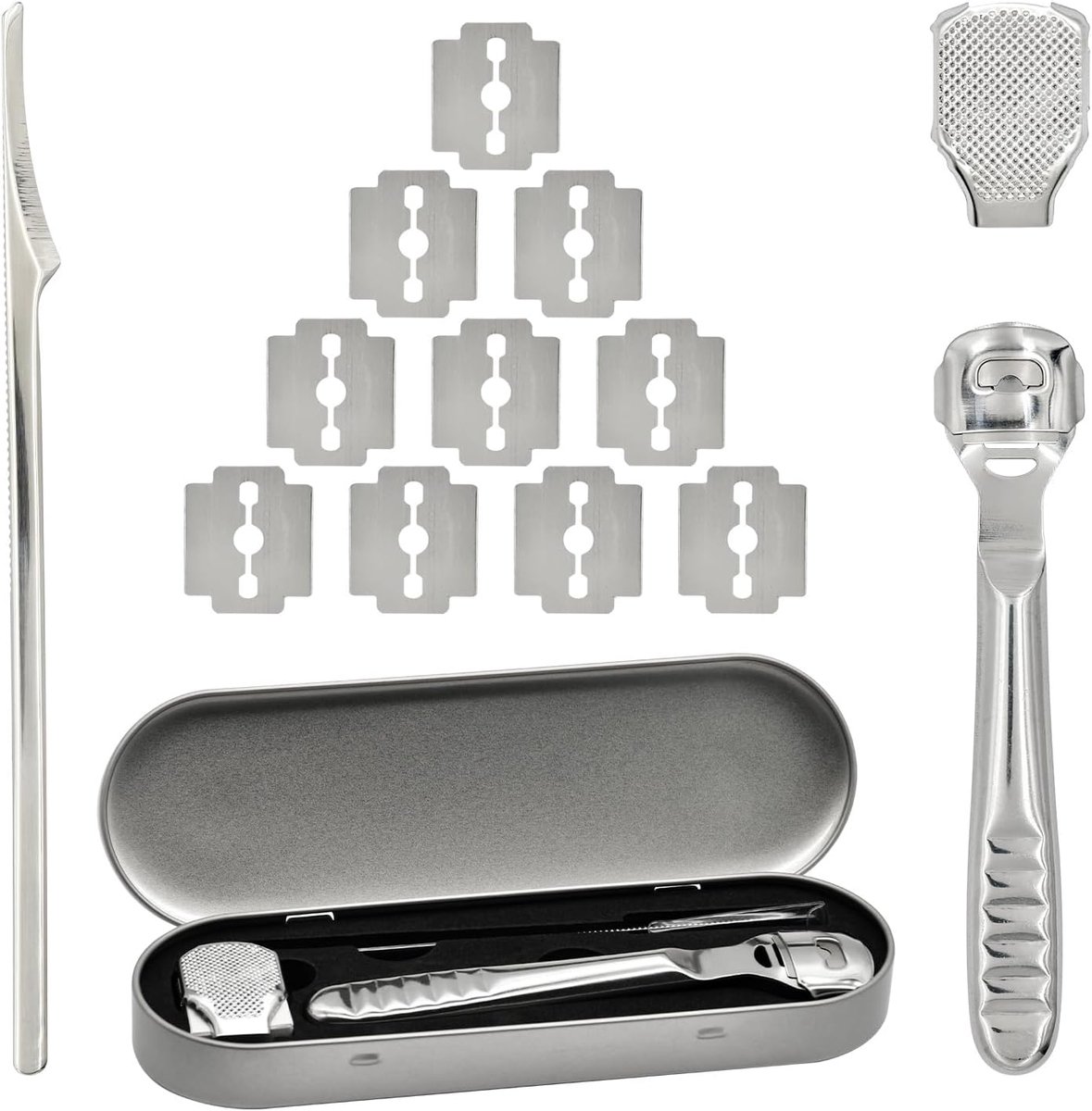 Thijox - Professionele Voetvijl RVS - Dode Harde Huid Remover voor Voetverzorging - Zilver - Perfect voor Thuisgebruik en Salonbehandelingen