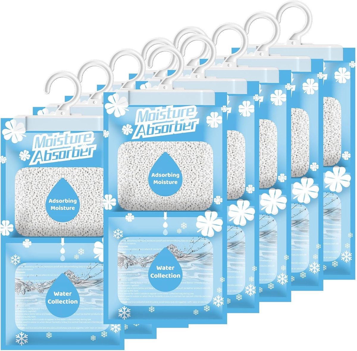 Thijox - 10 x 230 g Hangende Luchtontvochtiger voor Kledingkast, Vochtabsorberend en Anti-Schimmel Deodoriserende Tas voor Kelder, Slaapkamer, Wasruim
