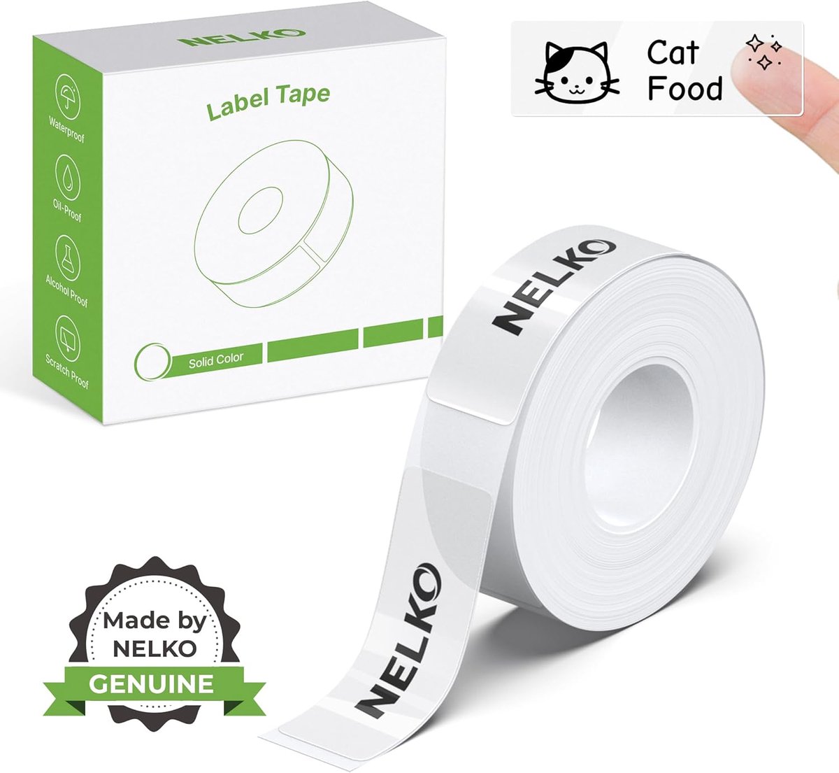 Thijox - NELKO P21 Label Maker Tape, Aangepast Gelamineerde Etiketten 14x40mm, 180 Stuks, Multifunctioneel voor Thuis, Kantoor, School, Etikettering e