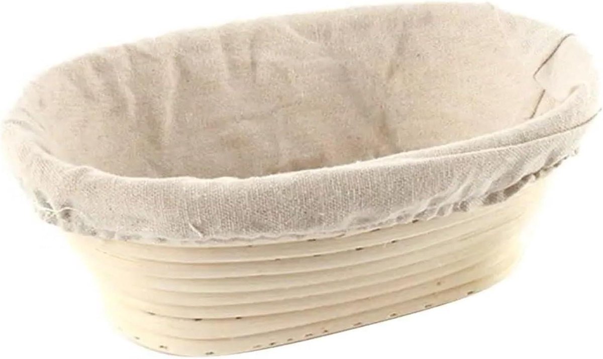 Gistmand Wilgenvlechtwerk - Banneton Broodmand - Brood Bakken - Natuurlijke Materialen - 30 x 14 x 7 cm - Houtkleur