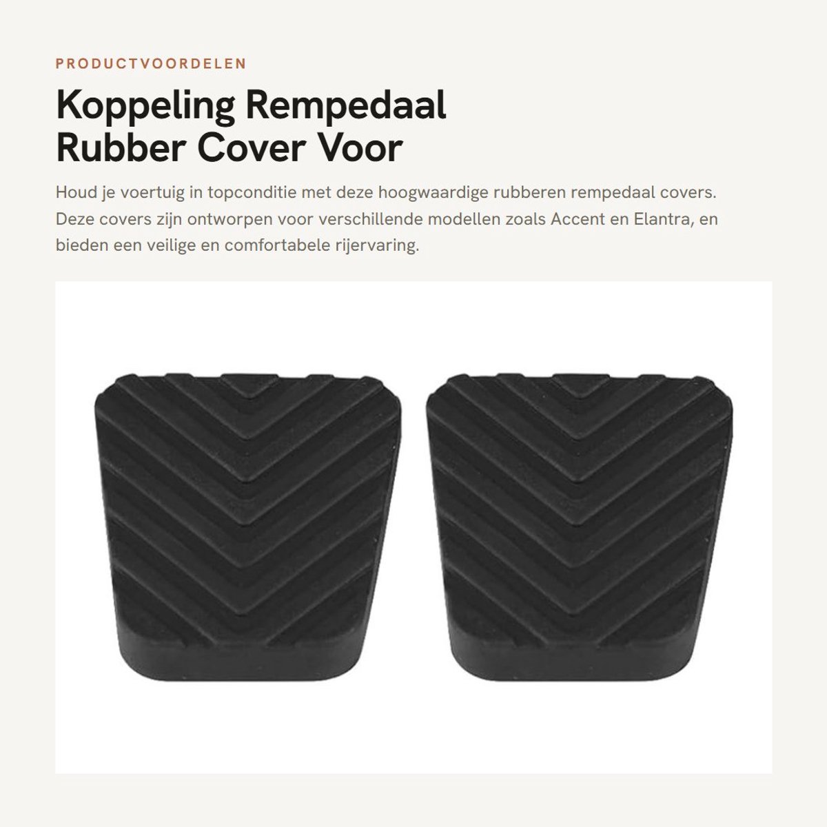 Dailygoods- Rempedaalrubber Vervanging - 2 Stuks - Zwart Rubber - 6.5x5.5cm - Compatibel met Accent/Elantra/Excel/Getz - Schokbestendig en comfortabel - Pedal Cover