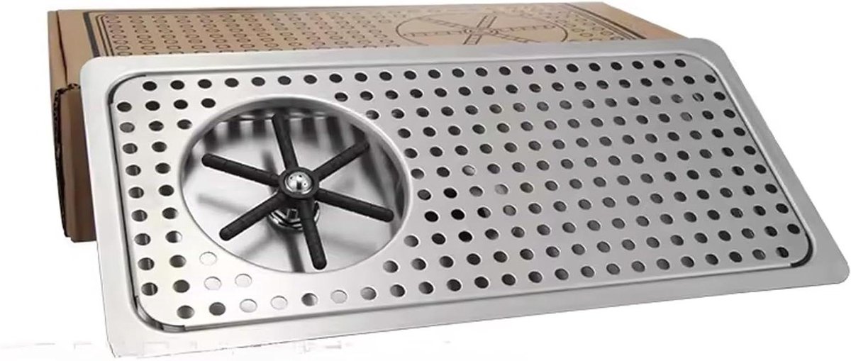 Spoeler voor Kannen - Glazenspoeler Bar - Snel Glazen Reinigen - Ingebouwd Lekbak Ontwerp - 42 x 20 cm - Zilver