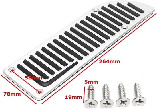 Pedaalhoezen Auto - Rempedaal Cover - Verbeter Rijervaring - Antislip Ontwerp - 1 Set - Zilver — afbeelding 4