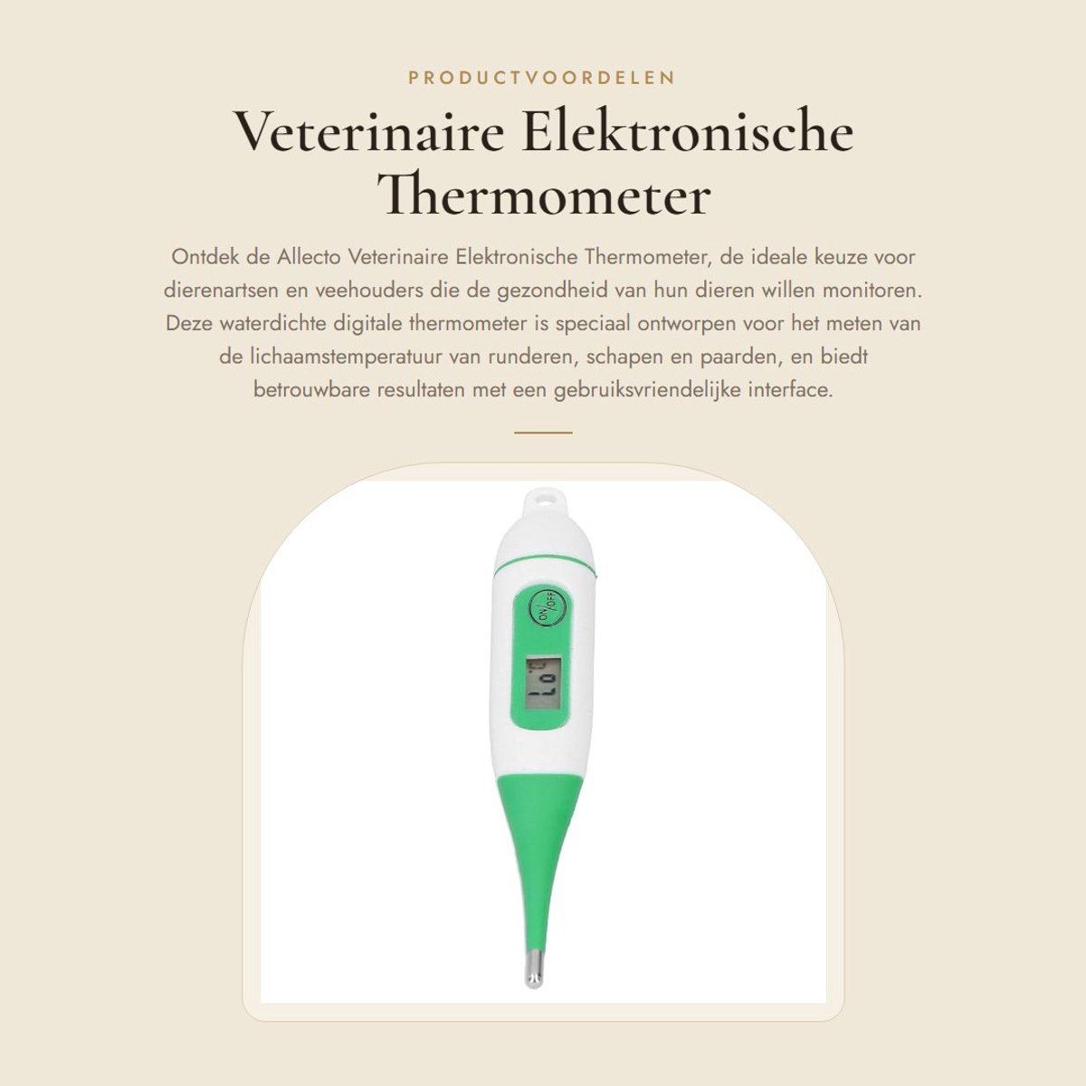 Dailygoods - Veterinaire Elektronische Thermometer - Digitale Dierenthermometer - Waterdicht - Geschikt voor Runderen Schapen Paarden - Nauwkeurige Me...
