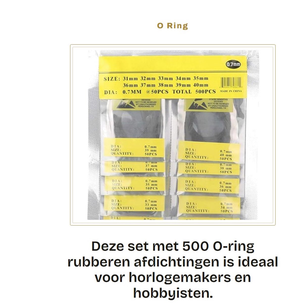 Dailygoods- O-ring rubberen afdichtingen 500 stuks - horloge pakking - waterdicht - slijtvast - horloge reparatie - flexibele afdichting - Horlogeafdichting
