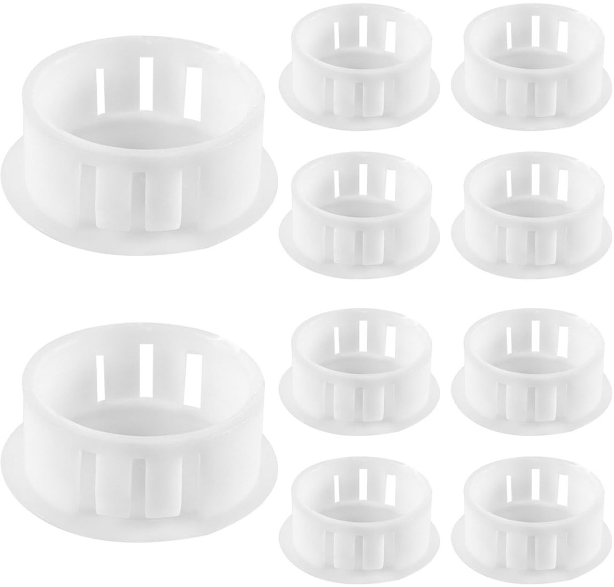 Dailygoods- Gatpluggen 10 stuks - Kunststof - Vlakke ronde - Kliksluiting - Voor tafel/keukenkast/meubels - Afmetingen 11 x 29 mm - Afdekpluggen