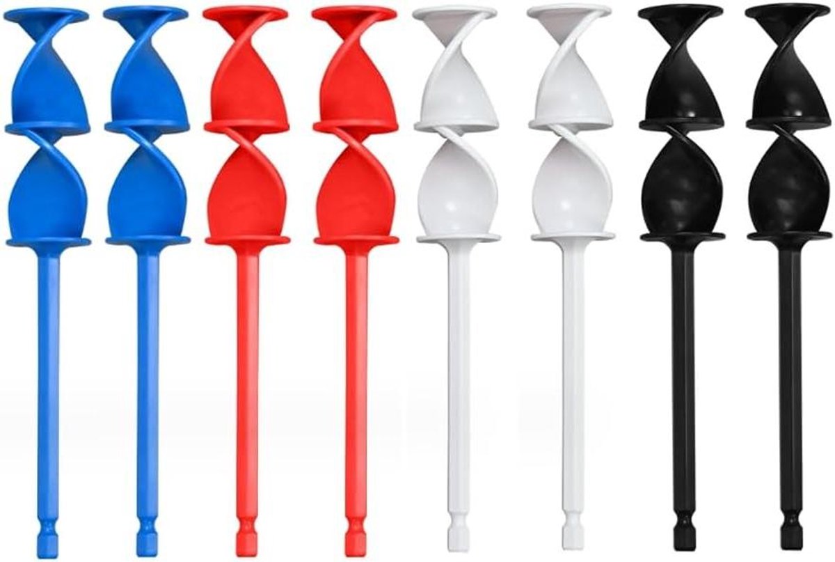 Boorverfmixer Set - Hars Mixer Epoxy Roerder - Mengen van Harsen - Versterkte Kunststof - 8 Stuks