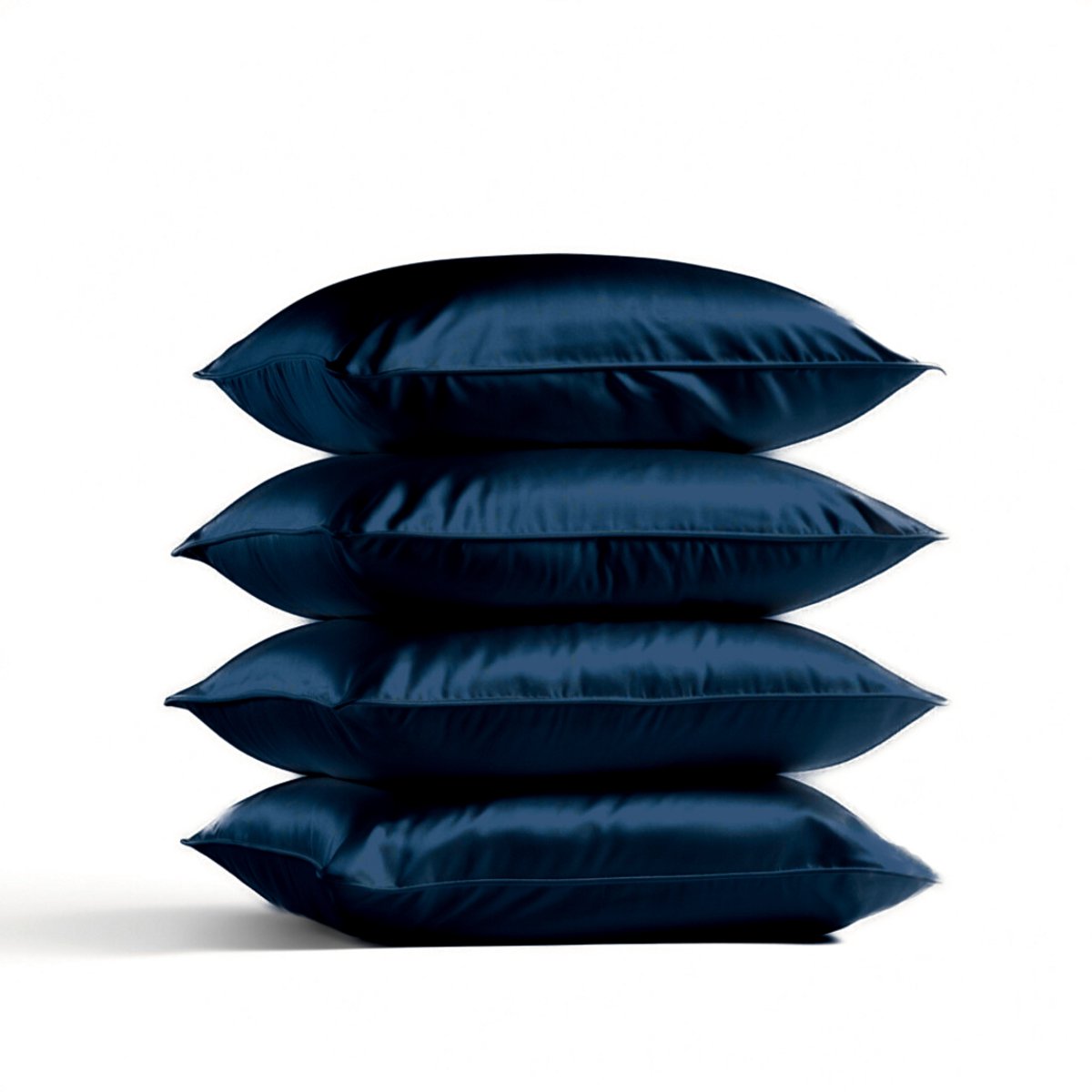 4x Zijden Kussensloop 45x65cm Blauw Hotelsluiting 19 Momme - Kussensloop set - Luxe Silk Kussensloop 100% moerbei zijde - Zijde kussensloop - Silk Heaven - 45x65cm (voor ergonomische kussens 40x60cm) / Hotelsluiting