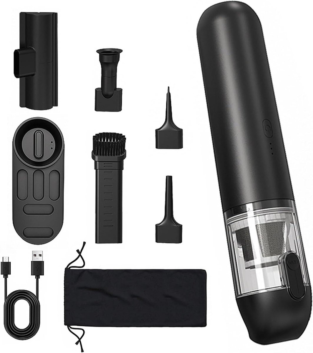 Draagbare Stofzuiger - Mini Cleaner - Auto en Thuis - Blaast en Zuigt - 2 Snelheden - Zwart
