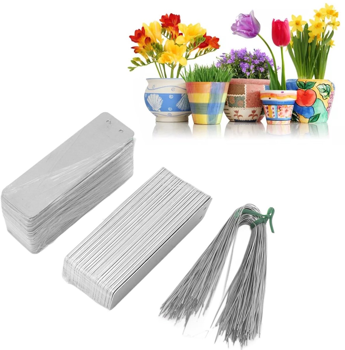 Dailygoods- Plantenlabels Aluminium 100 Stuks - Dubbelzijdig Schrijven - Waterdicht - Boom Identificatie - Stevig - 82 x 25 mm