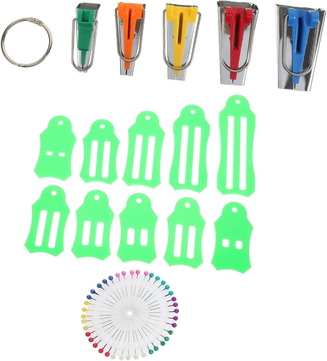 Biaisband Makers - Quilt Gereedschap - Stoffen Vouwen - Dubbele Vouw - 3 Stuks - Groen