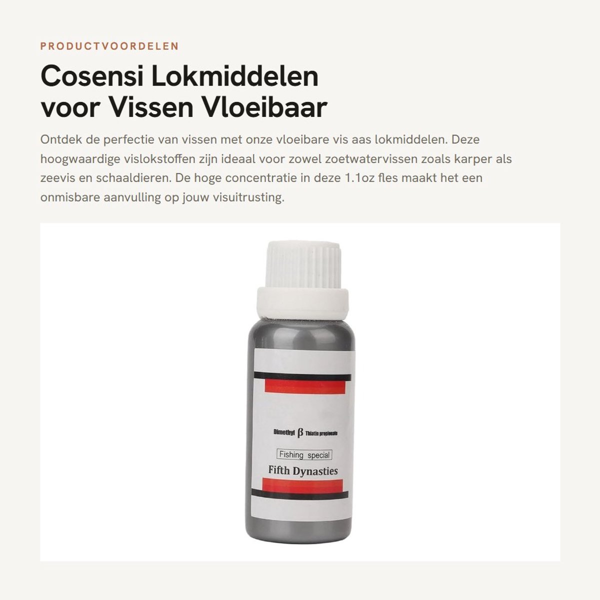 Dailygoods- Vislokmiddel Hoge Concentratie - Vloeibaar Vis Aas - Oplosbaar in Water - Geschikt voor Zoetwatervissen - 1.1oz - Additief voor Aas - Visaas