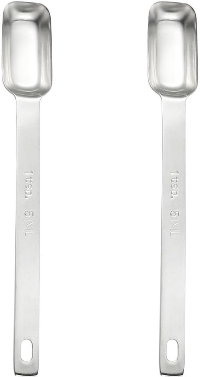 Dailygoods- Maatlepels Set - Roestvrij Stalen Theelepels - Gegradueerd Handvat - 6-delige Set - Maatcups - Nauwkeurige Dosering - Keukenmaatlepels